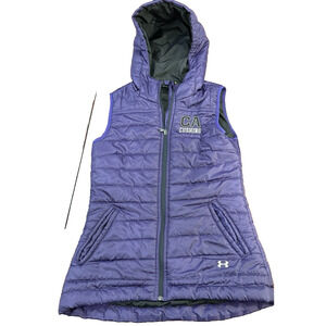 Under Armour Semi-Fitted Hoodie Jacket Vest Women's Purple Sz S Active Casual